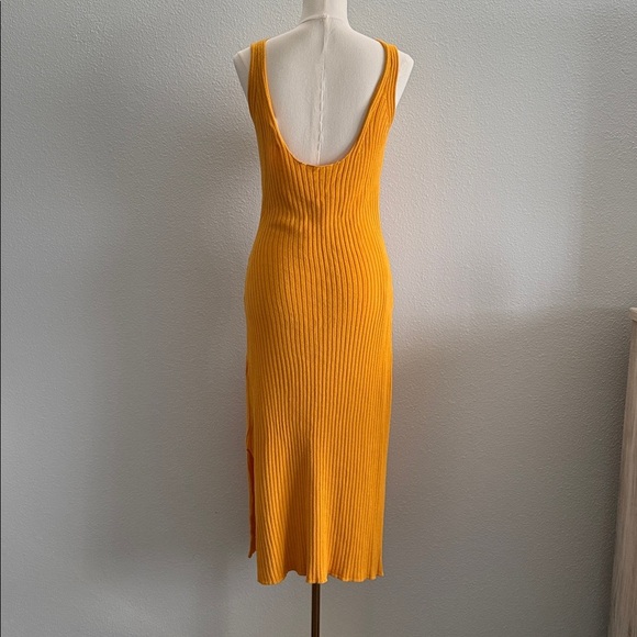 Callahan Revolve Frankie Yellow Mango Knit Dress Cozy Fall Size Small - Picture 2 of 6